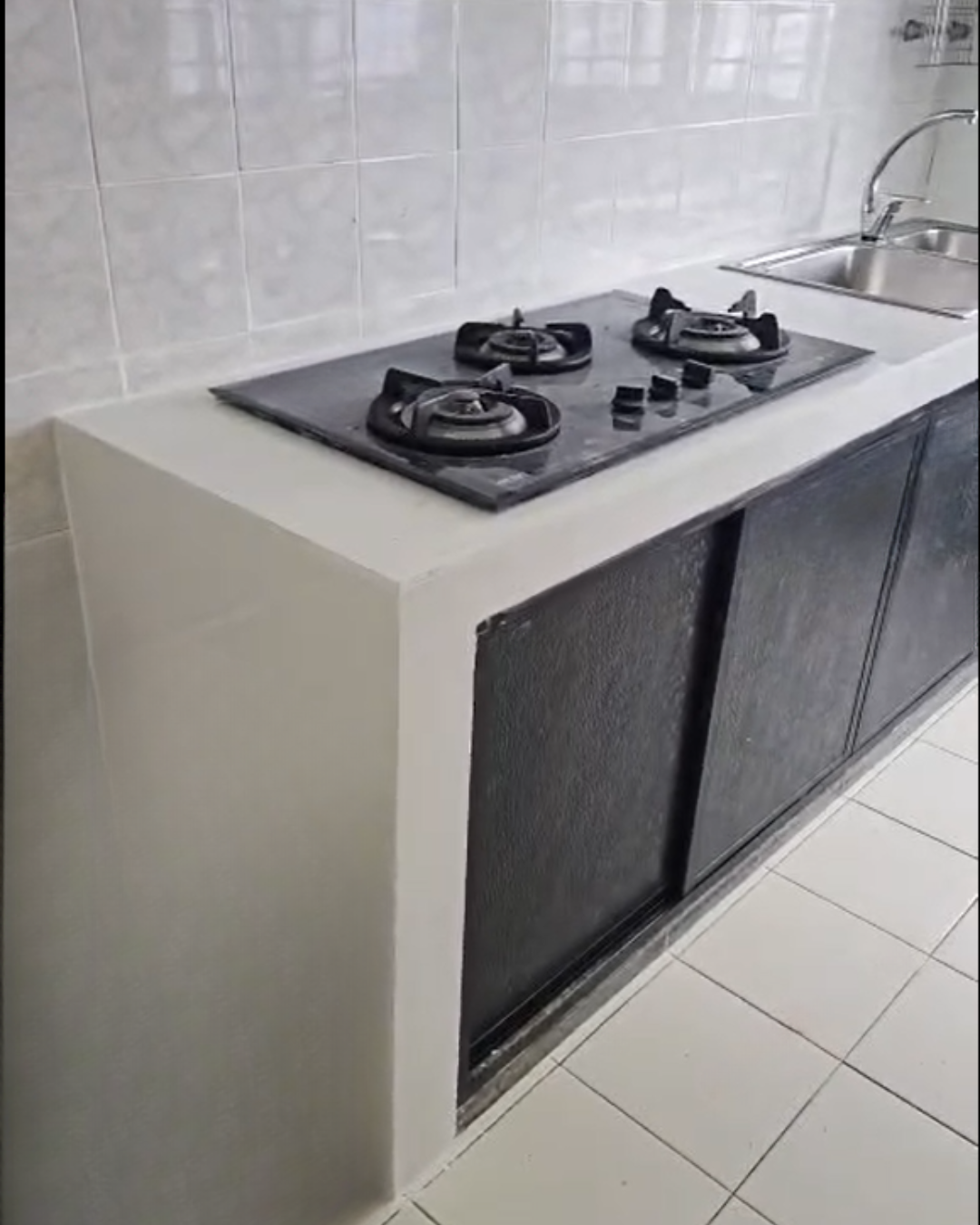 Before — damaged stove top