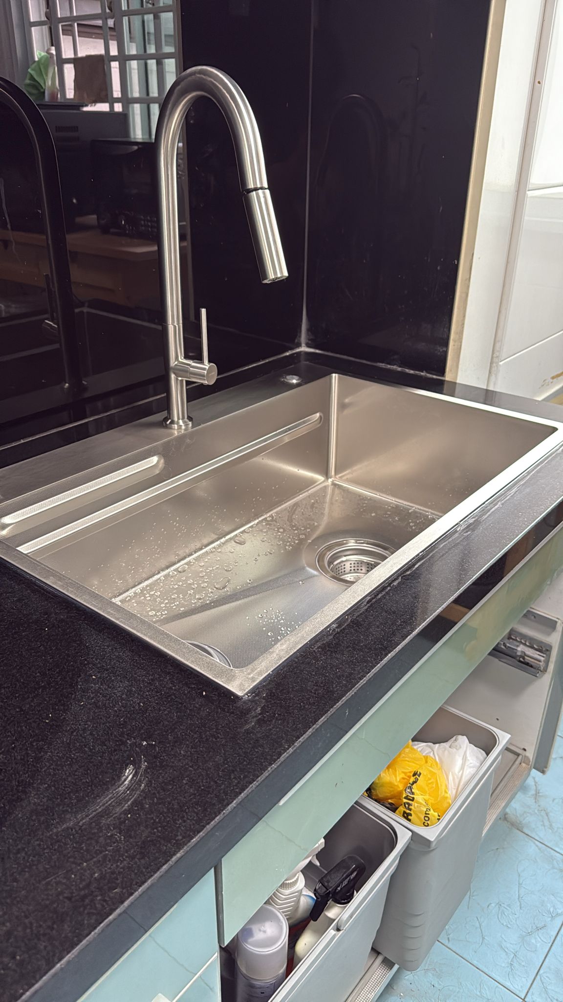 Before — bathroom tiling